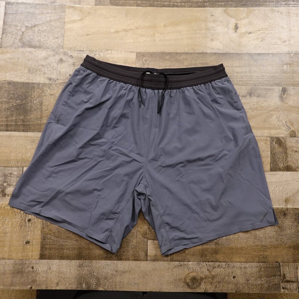 Hill City Performance Running Shorts Men’s Large Slate Gray Black Lined Athletic